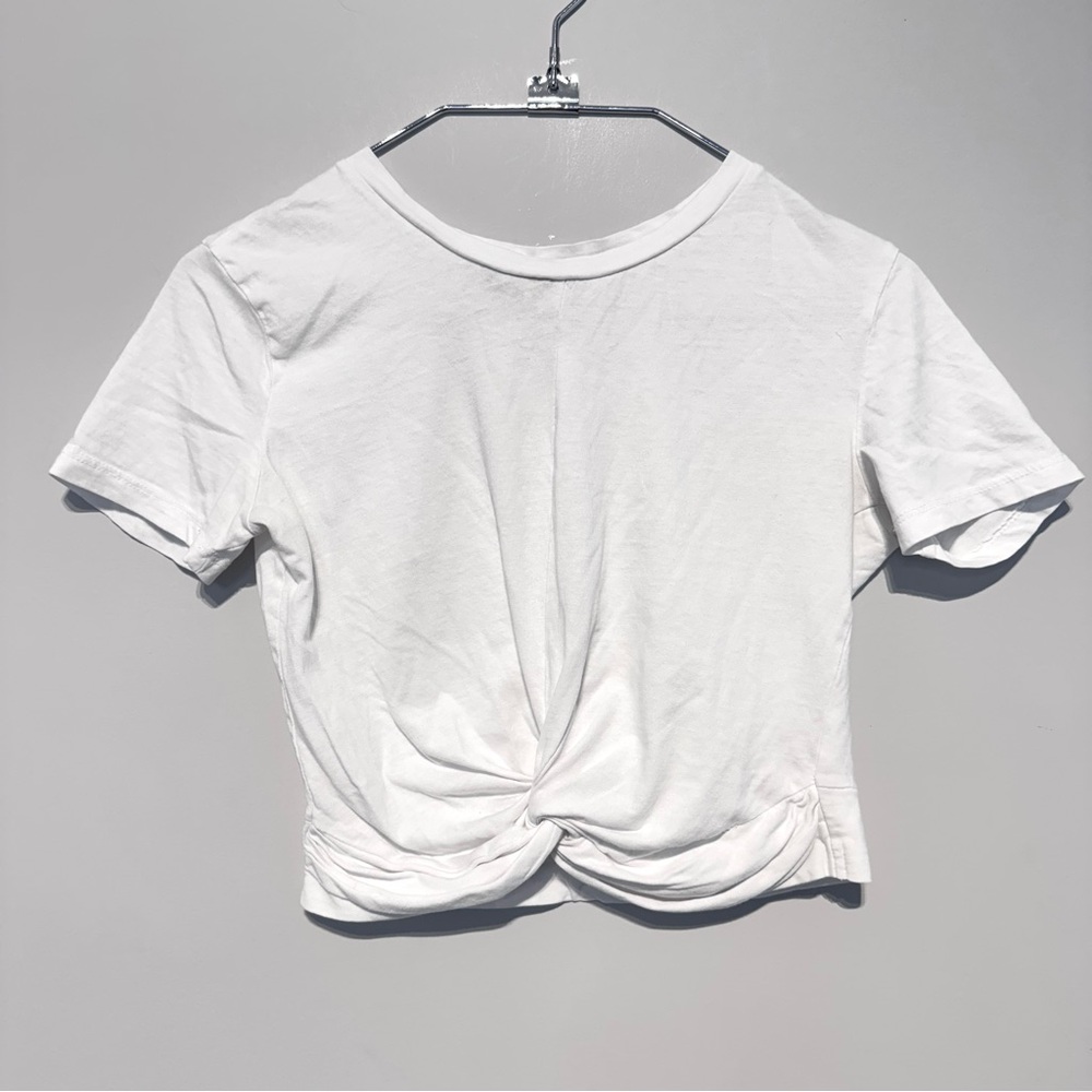 🛍️4 for 20$ / Zara Knotted Short Sleeve Cropped Top / White / S